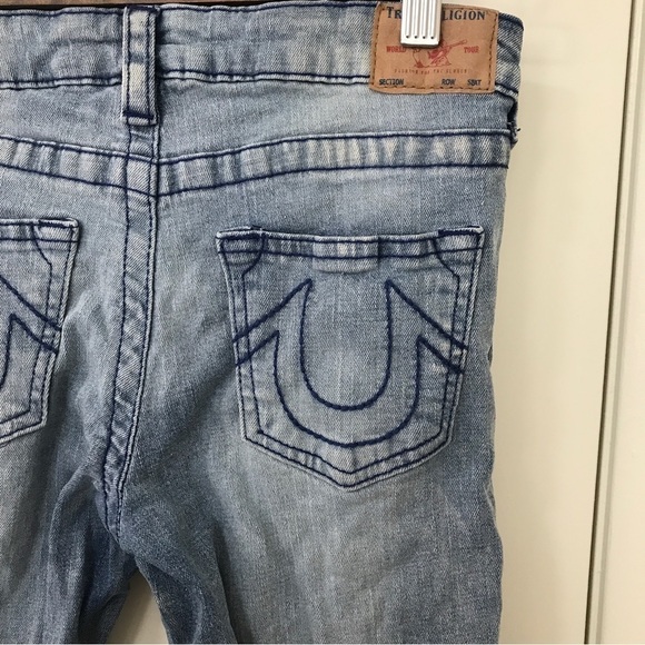 True Religion kids light wash blue distressed denim jeans size 10 - Picture 8 of 11